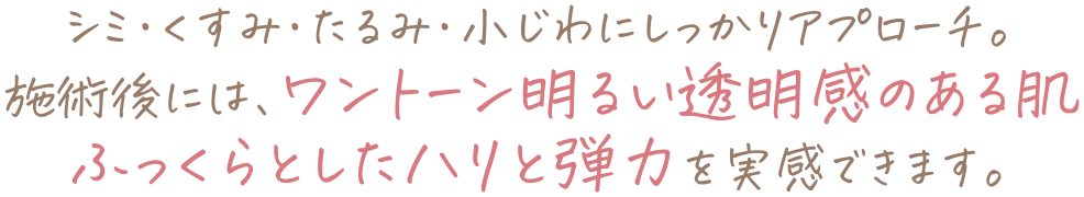 シミ・くすみ・たるみ・小じわにしっかりアプローチ。